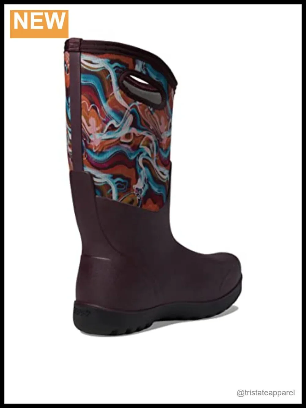 Waterproof Insulated Snow Boots Mid-Calf Rubber Pull-On Winter Boots